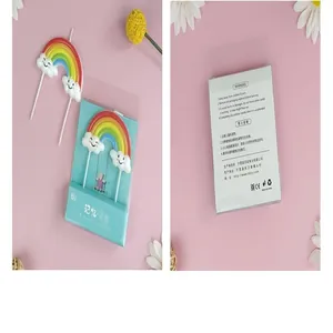 Rainbow and cloud cake topper candles for creative birthday party baking decorations