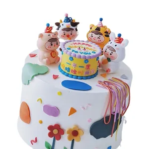 Simpatiche figurine di animali dello zodiaco in colla morbida per torte di compleanno