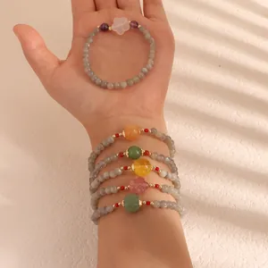 New Chinese Style Moonstone Bracelet With Citrine Agate Pumpkin Beads Flower Carved Handmade Beaded Bracelet For Women Elegant Jewelry