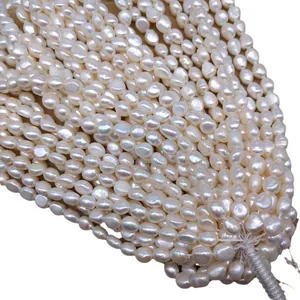 High luster 4-8mm natural white baroque freshwater pearl beads for DIY jewelry making