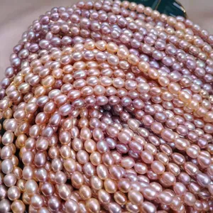 Perlas de arroz naturales de agua dulce de 5-9mm para manualidades DIY