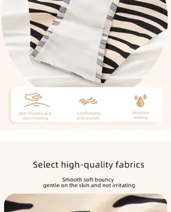 Détail d'un string léopard sans couture avec une doublure en coton doux et respirante