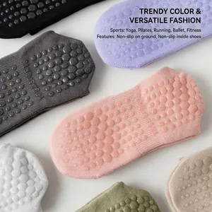 Non-slip yoga socks with silicone grips for Pilates and dance, 95% cotton