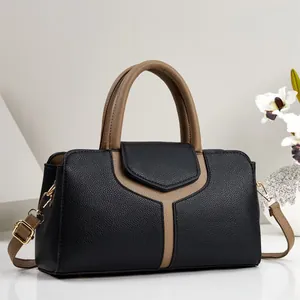 Sac à Main de Grande Capacité pour Femmes Mode Patchwork Décontracté Sac Oreiller Quotidien Trajet Épaule Bandoulière Cuir PU
