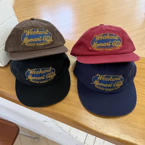Amerikaanse Retro Streetwear Geborduurde Letter Baseballpet Platte Rand Hip Hop Verstelbare Hoed Voor Heren Dames Casual