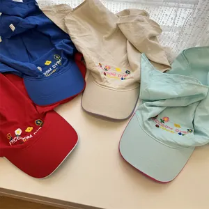 Stylish embroidered headscarf baseball caps for women with wide brim for sun protection