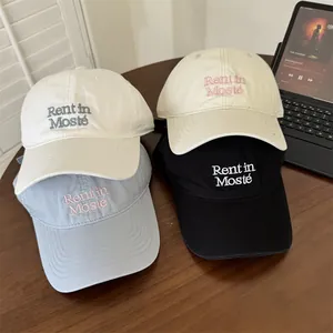 Casquettes de baseball souples de style coréen brodées 'Rent in Mosté' en 4 couleurs