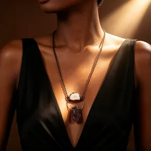 Vintage Natur Druzy Achat Amethyst Rohstein Anhänger Halskette Handgefertigt Geschweißt Antik Kupfer Ethnische Schmuck Für Damen