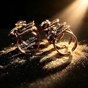 Nahaufnahme des 1,8 cm Durchmessers und der verstellbaren Schiene des Vintage-Rings.