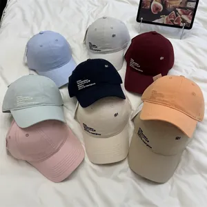 Casquette de Baseball Rétro avec Lettre Brodée Unisexe Coton Polyester Respirant Chapeau de Soleil pour Sports de Plein Air Casual Ajustable Streetwear