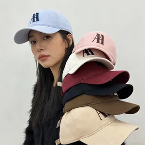 Berretto da Baseball Minimalista Coreano Con Ricamo Lettera AA Unisex Regolabile in Poliestere Cappello Parasole Casual Tesa Curva All'aperto