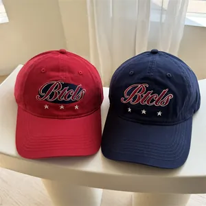 Casquettes de baseball unisexes avec broderie Btcls en rouge et bleu marine tendance