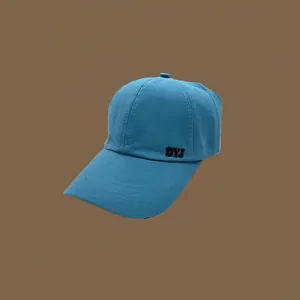 Vue détaillée de la casquette de baseball bleue d'été pour queue de cheval