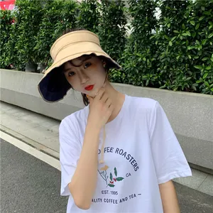 Chapeau de soleil élégant à large bord porté par un mannequin dans un style décontracté.