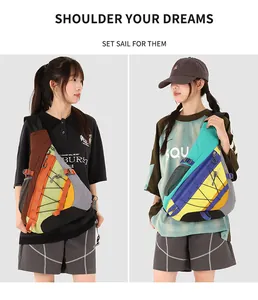 Large outdoor crossbody bag for sports and commuting worn by models in two colorways