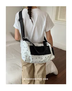 Stylish star print gym bag with dry wet separation for travel and fitness