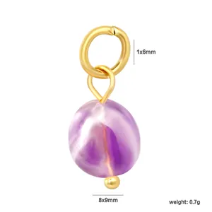 Pendentif en pierre naturelle violette vintage pour la création de bijoux DIY