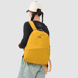 Casual yellow sports backpack with large capacity for outdoor travel and school