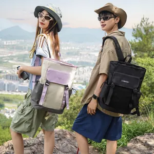 Stijlvolle colorblock outdoor rugzak en zwarte rugzak voor wandelen en reizen avonturen