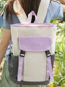 Japanse Stijl Kleurblok Rugzak Waterdicht Oxford Stof Schooltas Outdoor Fietsen Reizen Rugzak Voor Tieners