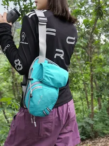 Korean style cyan crossbody bag for women with adjustable strap for outdoor travel