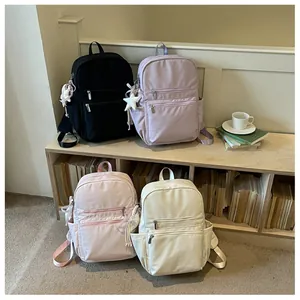 Mochilas ligeras de estilo coreano para mujer en cuatro colores pastel minimalistas