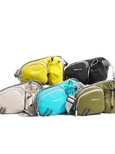 Group of colorful outdoor crossbody waist bags for women students