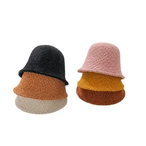 Cozy sherpa bucket hats in assorted colors for autumn and winter