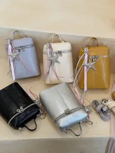 Elegante mini borsa a tracolla per cellulare con ciondolo a stella marina multicolore