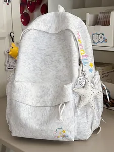 Geborduurde Nylon Rugzak Voor Meisjes Studenten Koreaanse Stijl Casual Reizen Schooltas Met Ster Bedel Waterafstotend