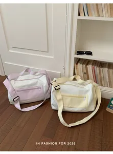 Functional dry-wet separation gym bags for travel and sports in soft pastel colors