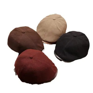 Retro British style knitted newsboy hats in four colors for women fashion accessory