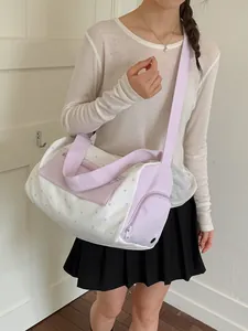 Minimalist light purple and white star pattern gym bag for travel and fitness training
