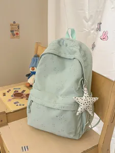 Nylon Stern Druck Rucksack Für Damen Wasserdicht Reise Schultasche Mode Stickerei Laptop Rucksack Lässiger Rucksack