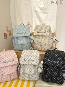 Fashionable star pattern backpacks in five stylish colors featuring cute bear charms