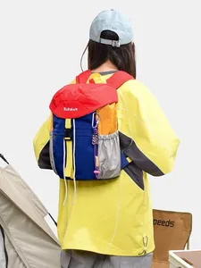 Vibrant color-block outdoor backpack for casual travel and camping adventures