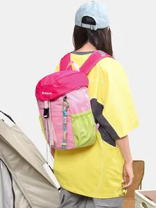 Vibrant color-blocked outdoor leisure backpack with large capacity for camping and travel