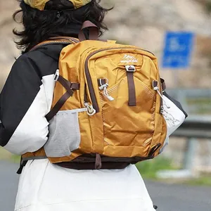 Professional lightweight waterproof yellow outdoor hiking backpack for women and students