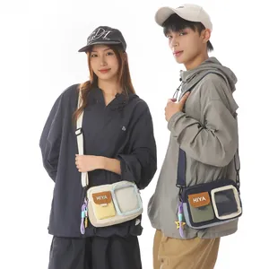 Casual unisex outdoor cycling crossbody bag, sports lightweight small square shoulder bag
