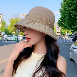 Elegant and breathable khaki sun hat for women perfect for summer outdoor travel and sun protection