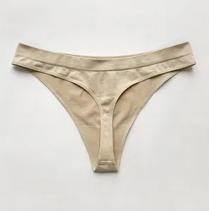 Seamless nude εσώρουχο thong με φαρδιά ελαστική μέση για fitness και αθλήματα