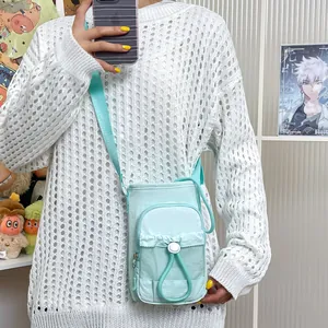 Bolso bandolera verde menta a la moda para mujer, bolso casual para teléfono