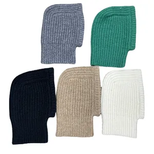Winter knitted balaclava hooded scarf set for women featuring five versatile colors