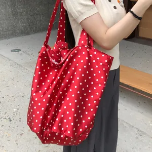 Γυναικεία Τσάντα Tote από Νάιλον Πουά Casual Μεγάλη Χωρητικότητα Αντίθεση Χρωμάτων Τσάντα Ώμου Καλλιτεχνικό Βίντατζ Ανοιχτή Τσάντα Ψωνίσματος