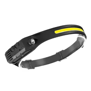 USB rechargeable silicone motion sensor COB headlamp for camping and fishing