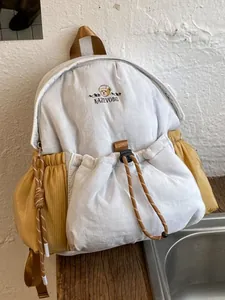 Mochila Casual para Mujer Poliéster Acolchado Cordón Mochila Moda Patrón Oso Viaje Daypack Viaje al Trabajo Bolso de Hombro