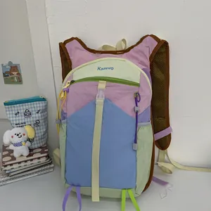 Large capacity dopamine color-block backpack for outdoor hiking and climbing
