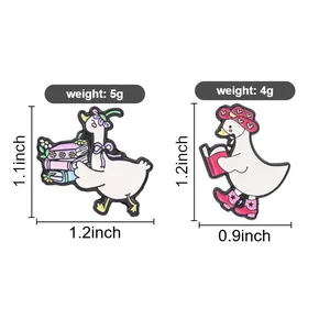 Gedetailleerde gids voor maat en gewicht van schattige witte gans emaille pins