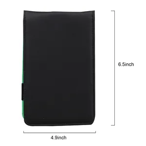 Hochwertiger Golf-Scorekartenhalter aus schwarzem PU-Leder, Maße 4,9 x 6,5 Zoll