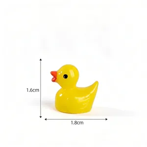 Miniature resin yellow duck figurine 1.8cm x 1.6cm for moss micro-landscape decoration